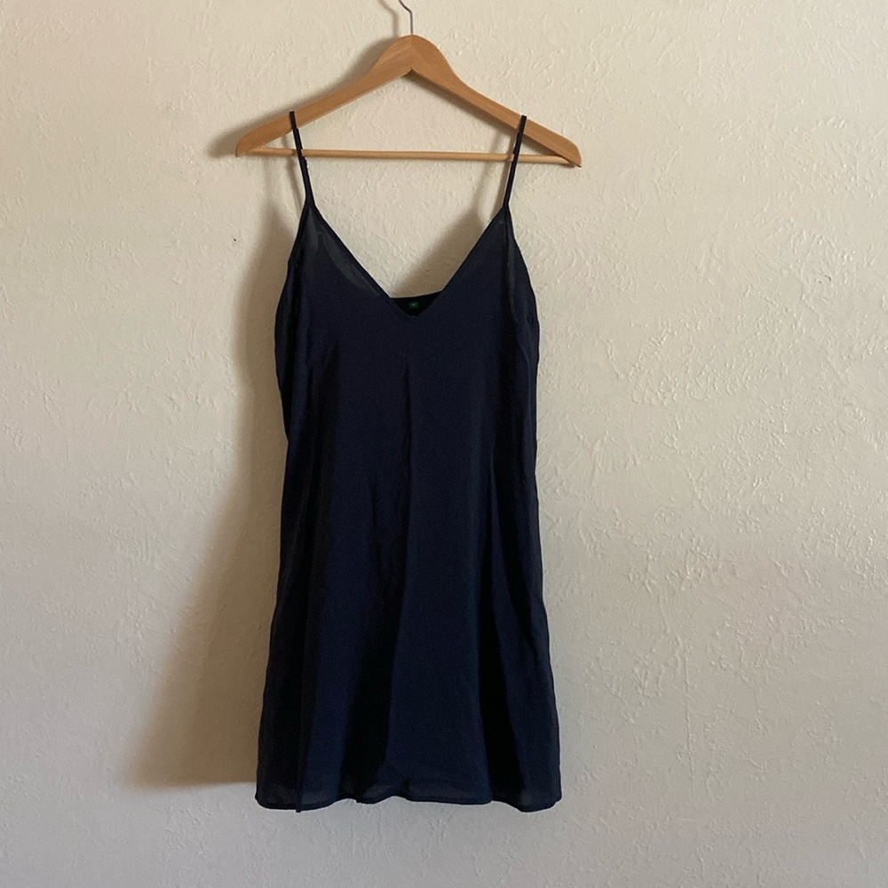 NEW FARM Rio Mini Slip Dress, Black, Size M